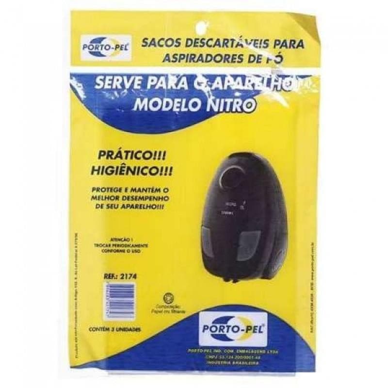 Saco Descartável Para Aspirador De Pó Arno Nitro Com 3 Unidades