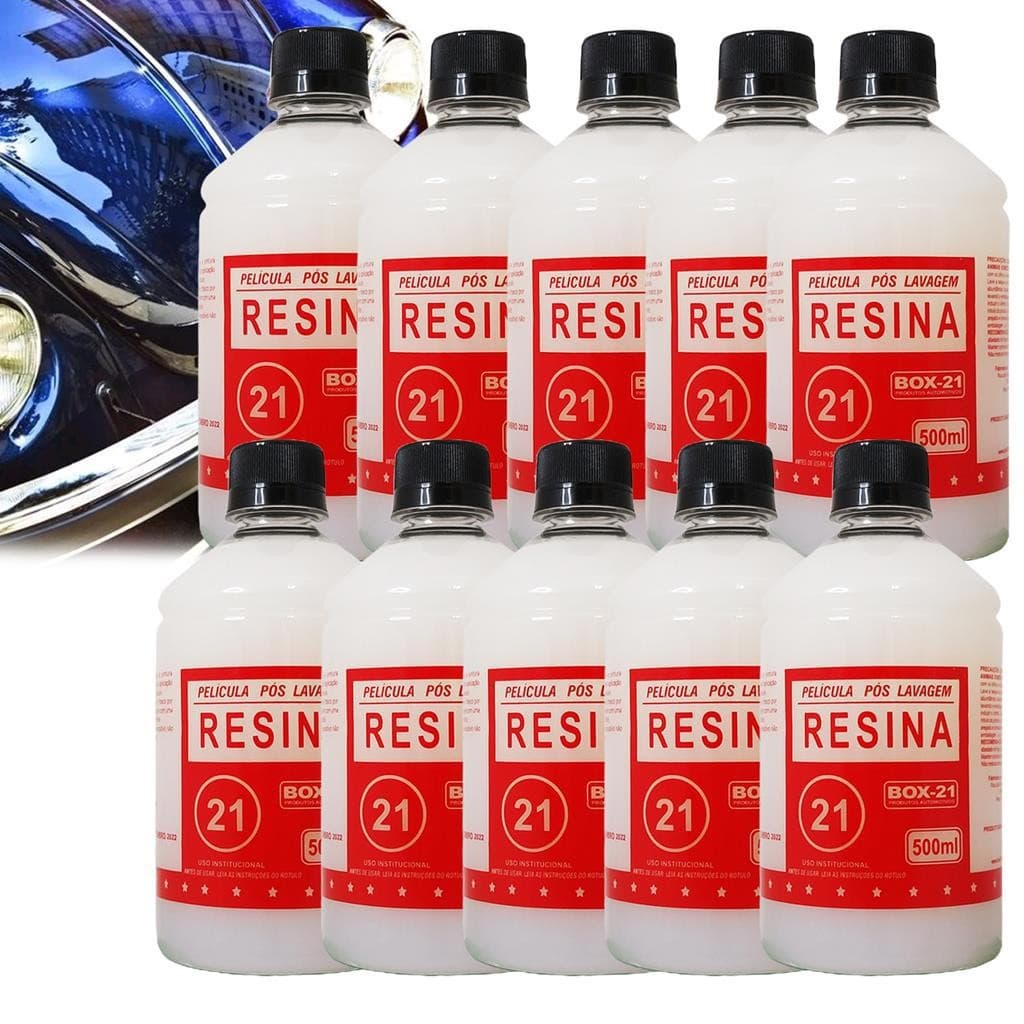 Kit 10 Resina Auto Brilho Pintura Carro Efeito Teflon 500ml
