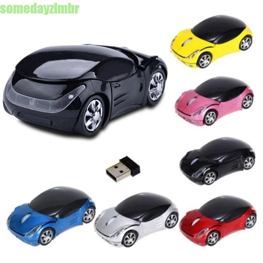SOMEDAYZL0M Mouse Sem Fio Portátil Jogo Ratos Em Forma De Carro 2.4GHz 1600DPI De Computador