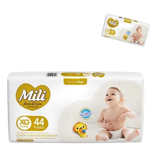 Fralda Descartável Infantil Love & Care Xg Pacote 44und Mili