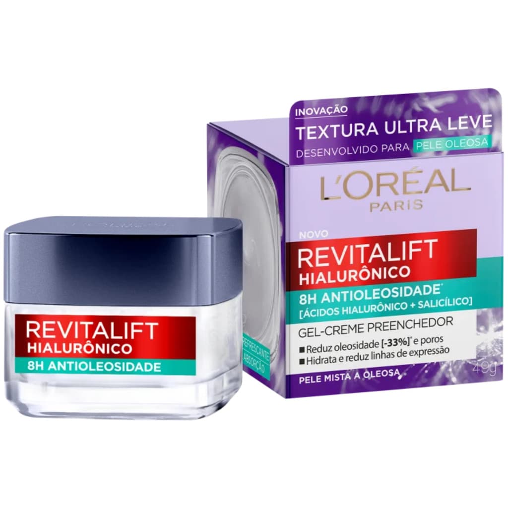 Revitalift Gel Creme Preenchedor Antioleosidade Loreal PAris Ácido Hialurônico Woman Anti idade