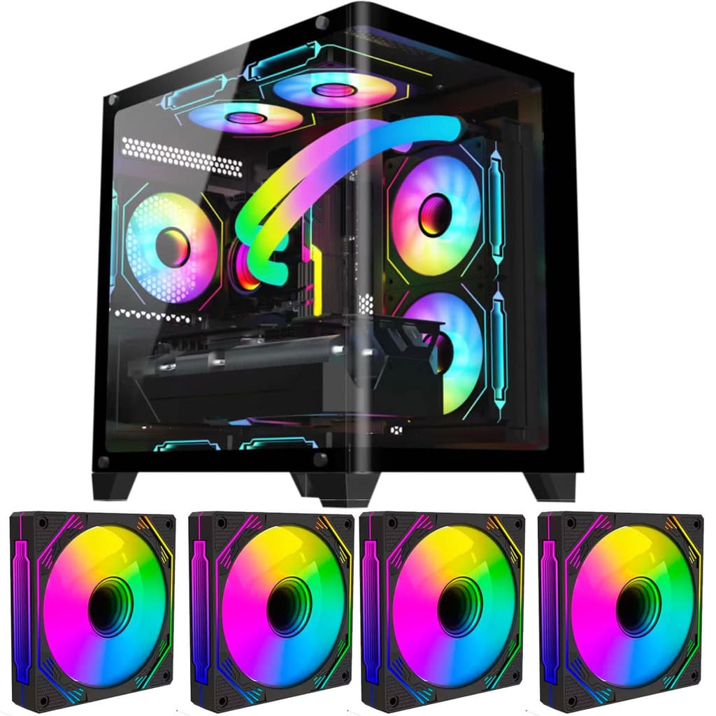 Gabinete Gamer Frontal em Vidro Curvado c/ 4 Fans RGB GB1798