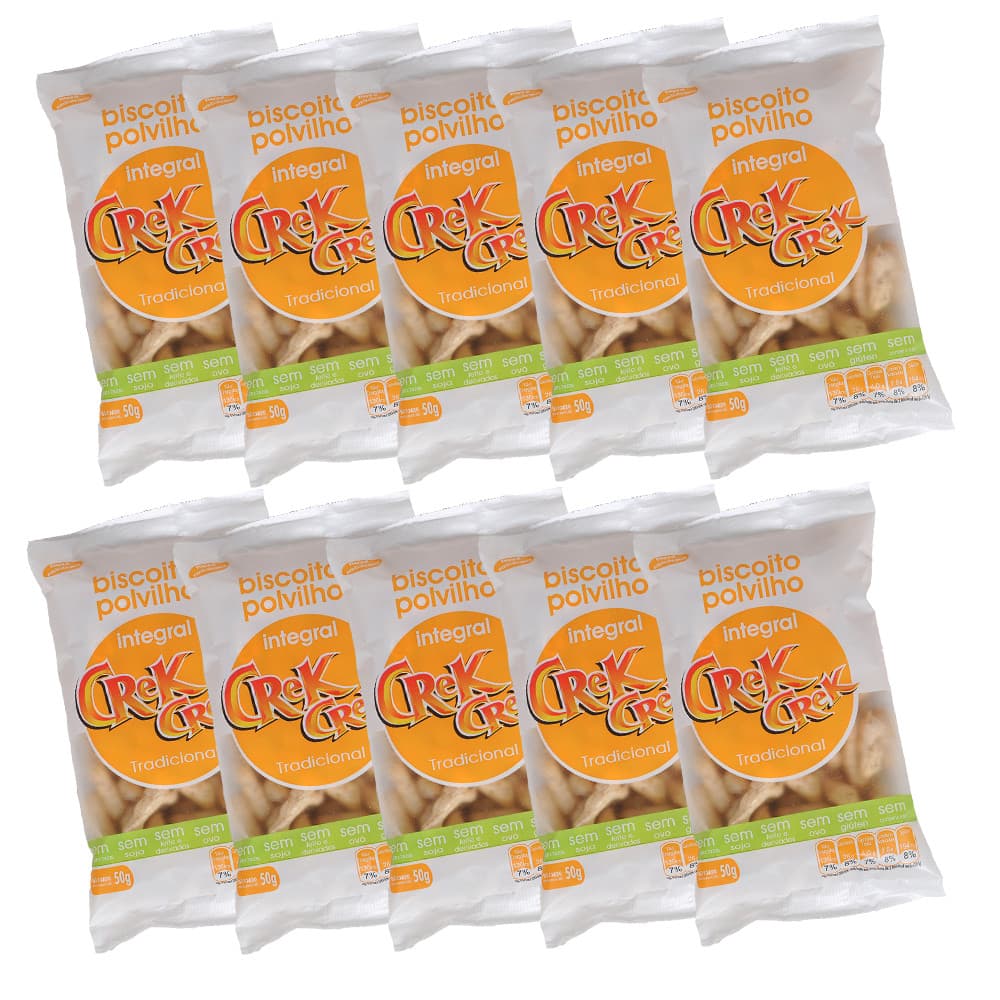 Kit 10 Biscoitos de Polvilho Vegano Lanchinho Petisco Saudável Sem Glúten Integral Tradicional