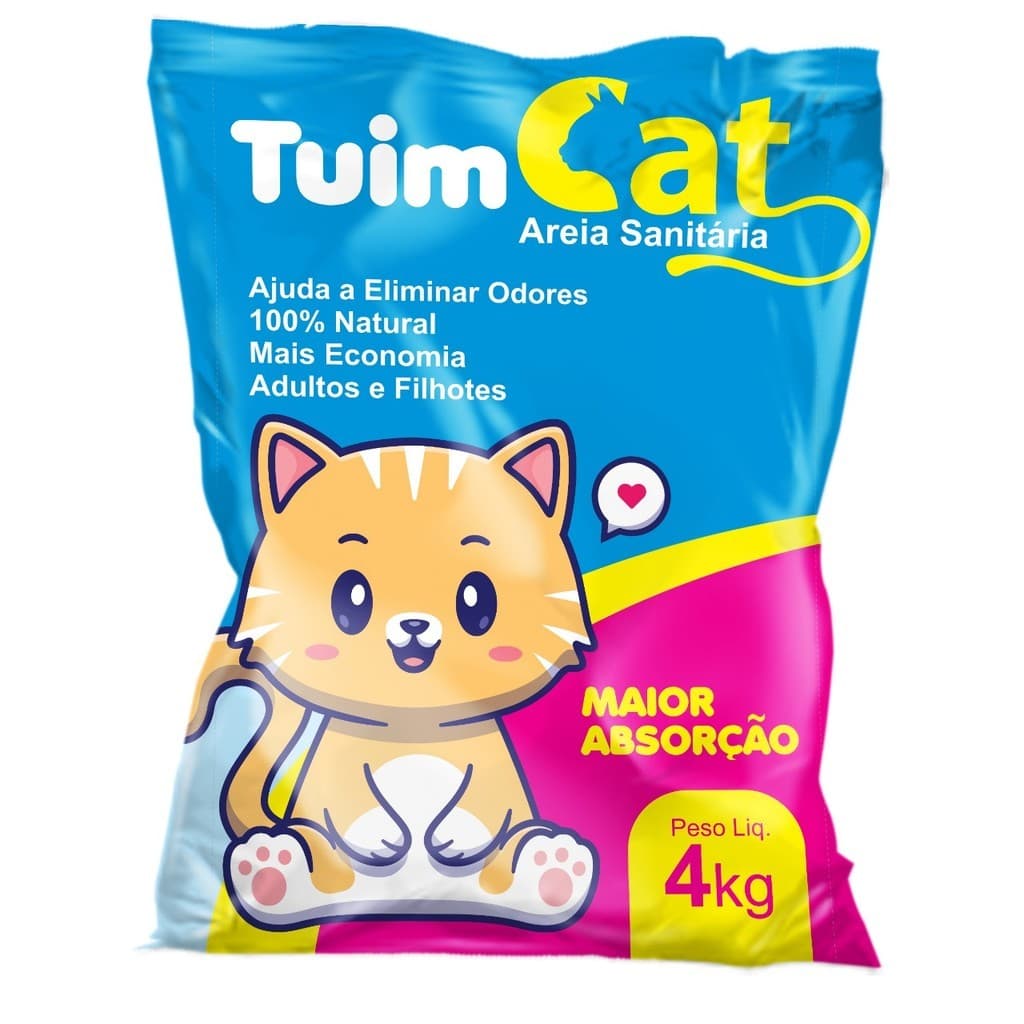 Areia Para Gato Sanitária Higiênica para Gatos Tuim Cat x 4KG 100% natural Envio Rápido