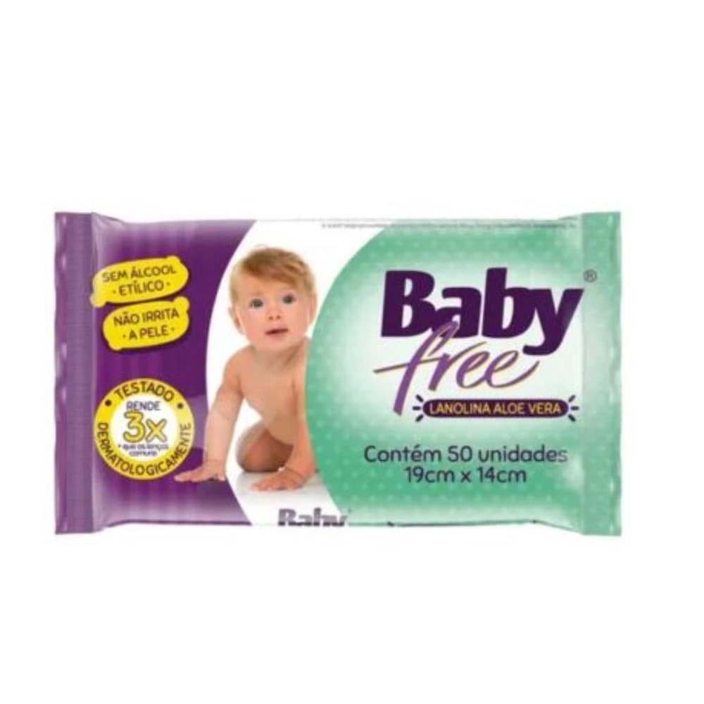 Lenços Umedecidos Baby Free 50 Unidades - QLB