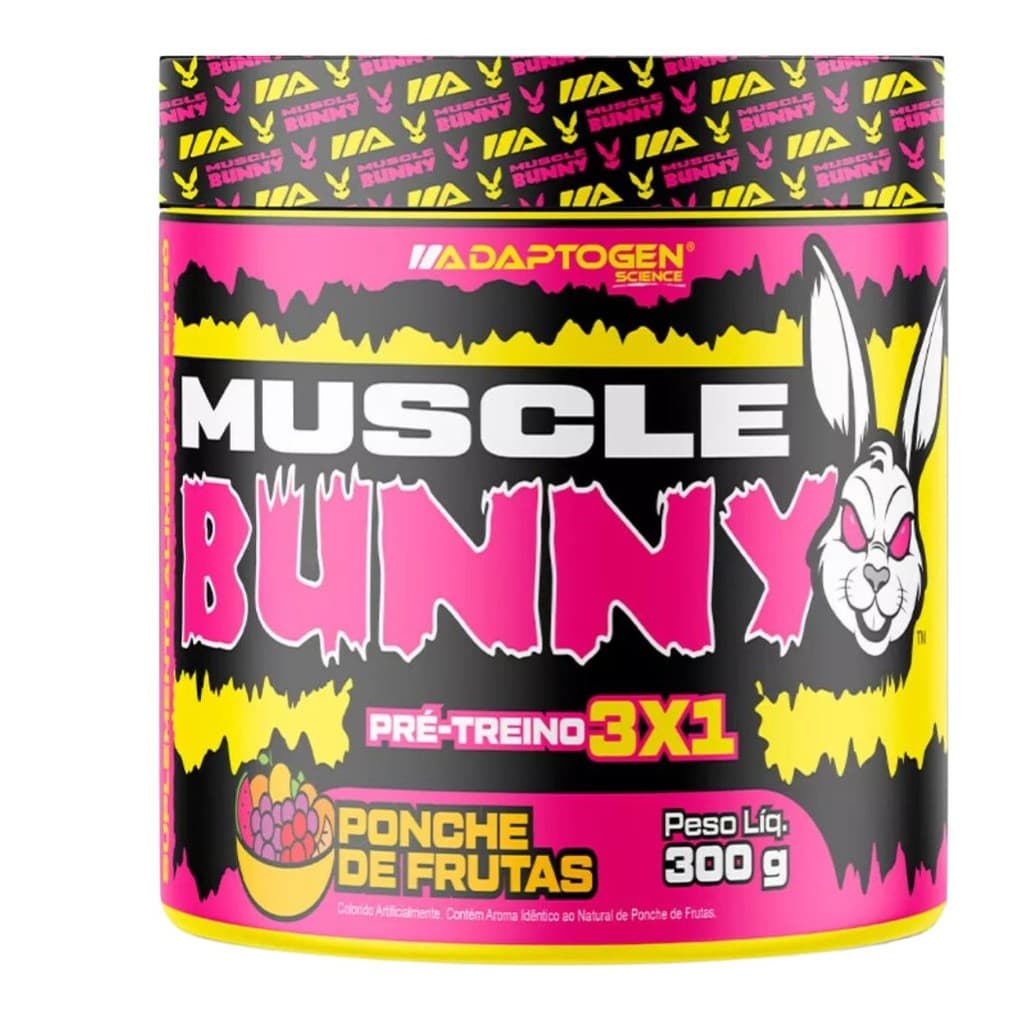 Muscle Bunny Pre Treino Termogenico 3 em 1 Adaptogen 300g