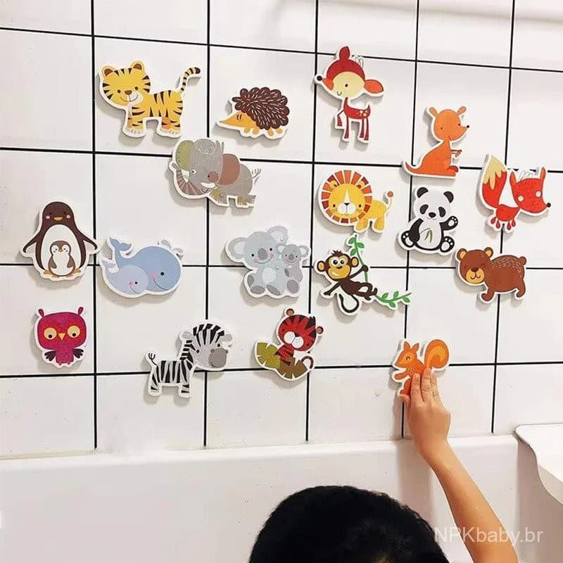 Brinquedo de Banho Animal para Bebês, Brinquedos de Banheiro de Pasta EVA Macia, Brinquedos de Água Flutuantes Cognitivo