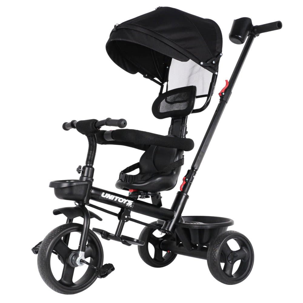 Triciclo Carrinho Infantil Passeio Empurrador Pedal Andador Vermelho Rosa Azul Preto Colorido