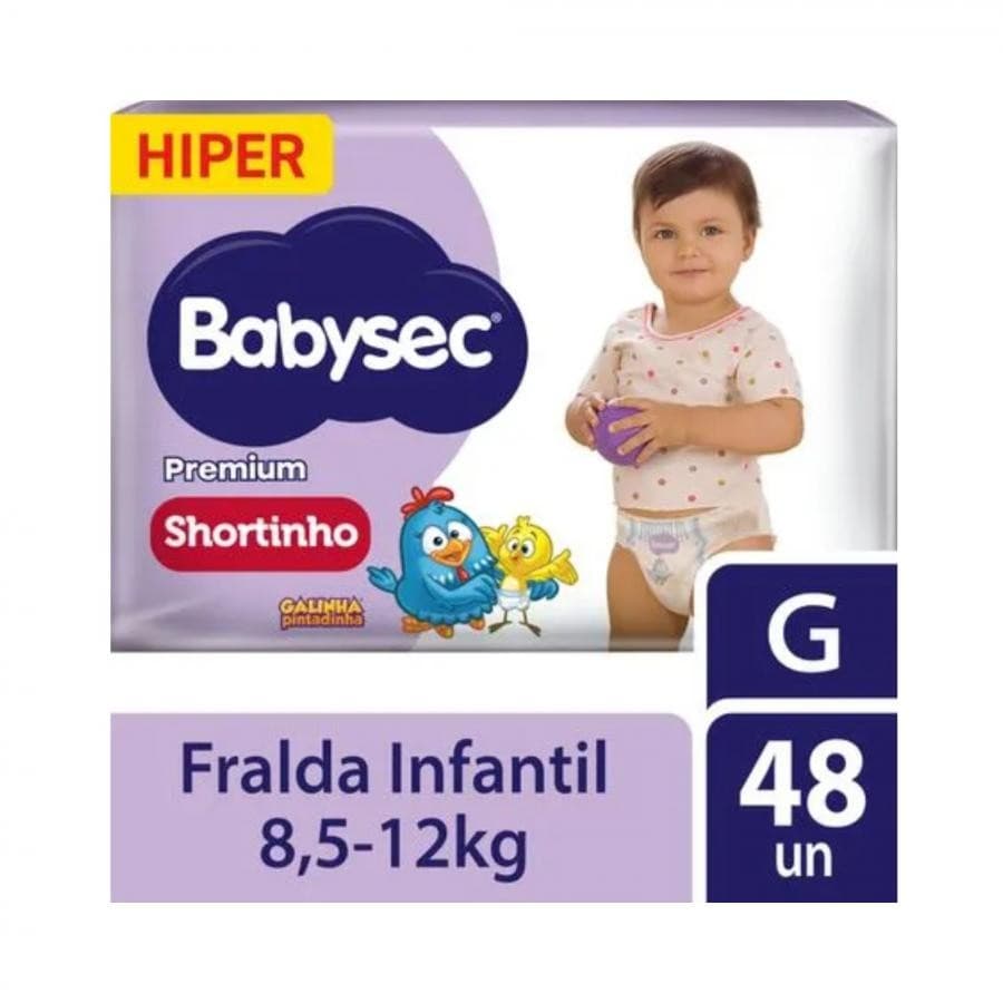 Fralda Shorts Babysec Hiper G 48 Unidades – Praticidade e Conforto para o Seu Bebê!