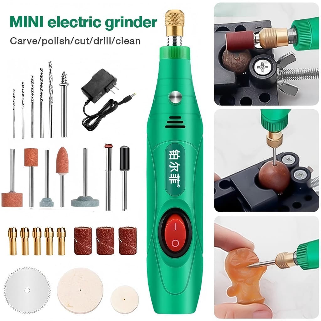 Kit Ferramenta Rotativa Multifuncional 18000rpm – Mini Esmerilhadeira, Polimento, Lixar e Cortar