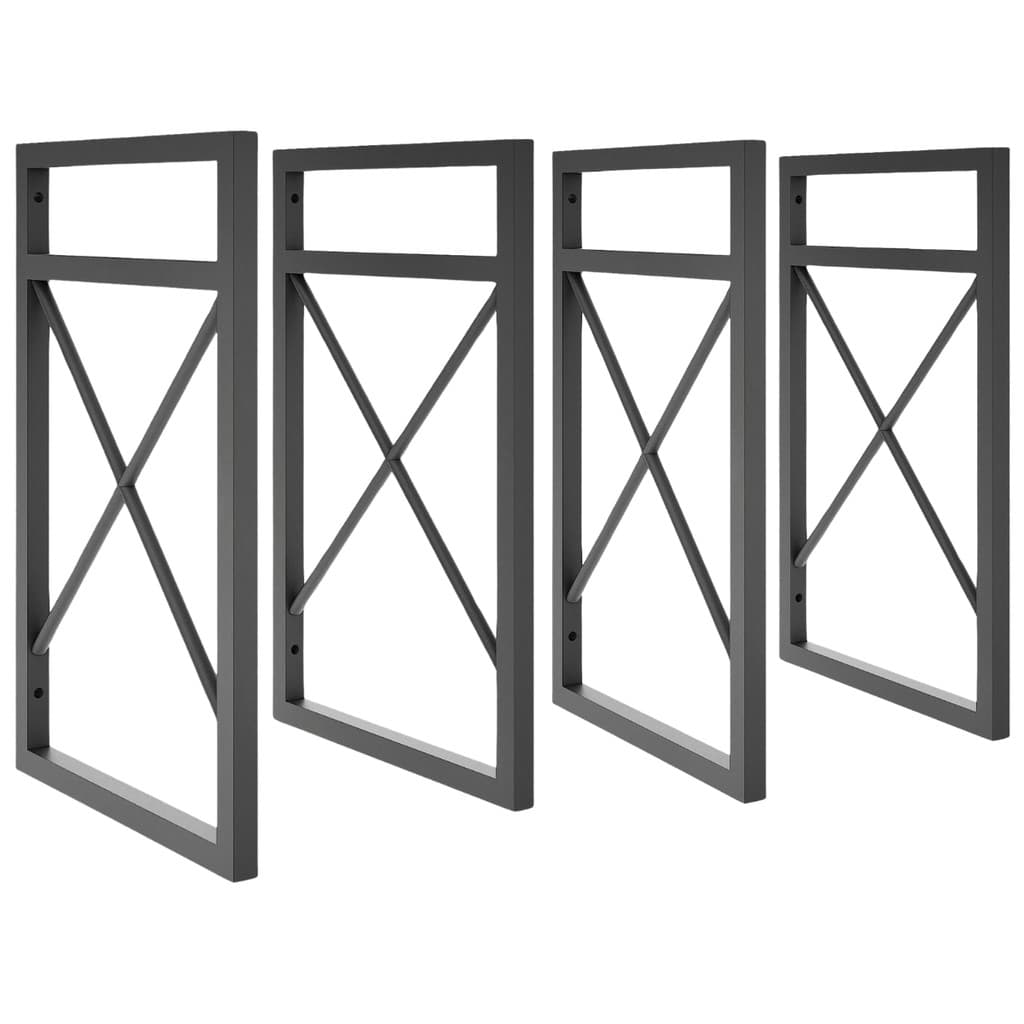 Kit 4 suportes nicho prateleira estilo industrial parede 37x20cm aço preto fosco resistente reforçada