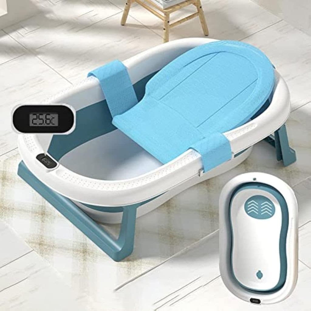 haosin Banheira Dobrável Super Antiderrapante e Portátil Bebê Infantil Premium Piscina Display Digital Temperatura LED