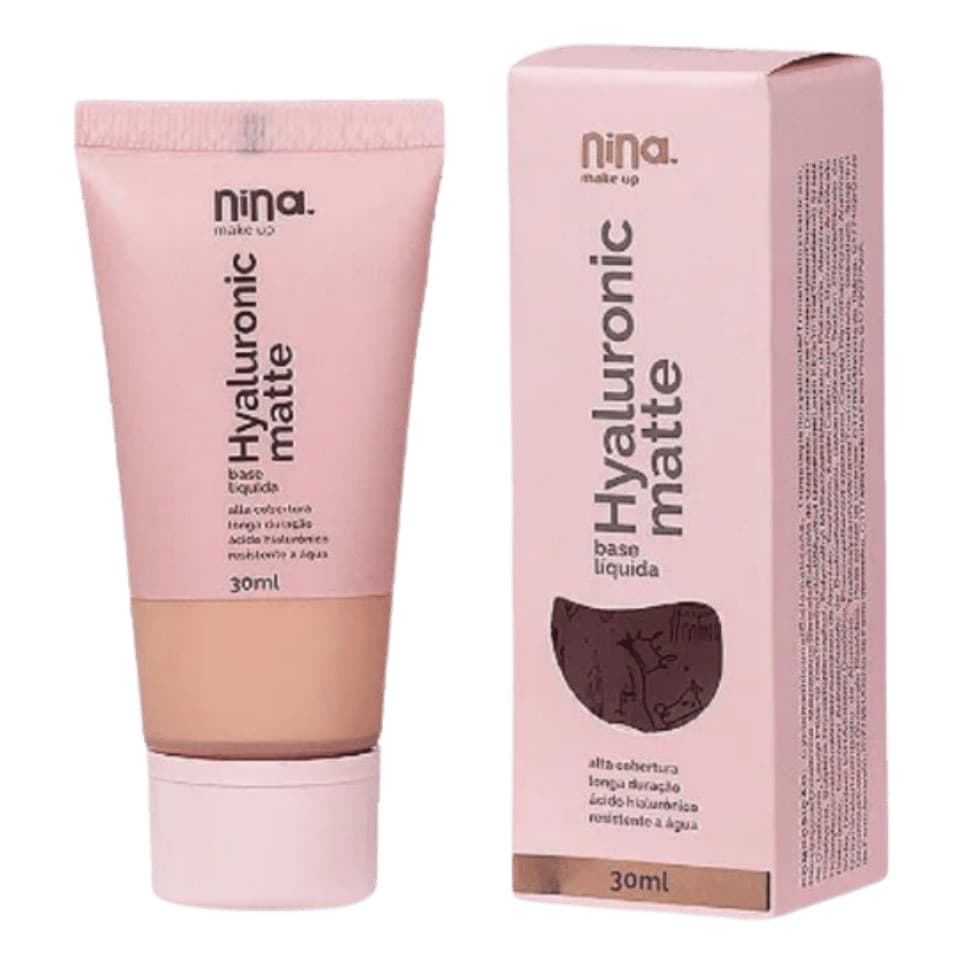 Base Liquida Hyaluronic Cor :2.5 De Maquiagem Nina Make Up