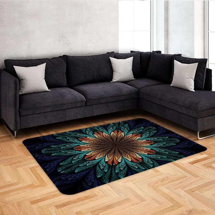 Tapete Grande Sala 68x118  MANDALA-Antiderrapante ,Moderno corte a laser