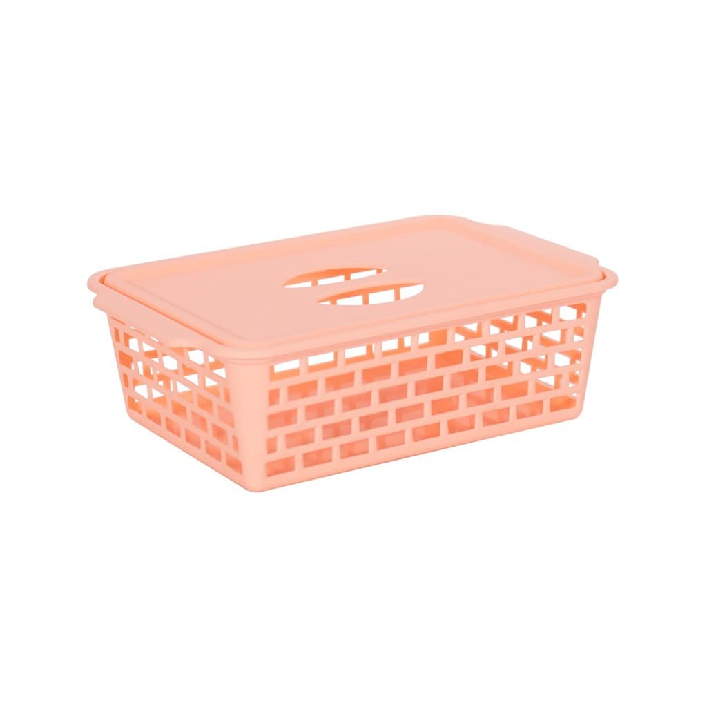 Mini Cesto Organizador Com Tampa Caixa Organizadora Multiuso Para Casa Armário Guarda Roupa Cozinha Banheiro