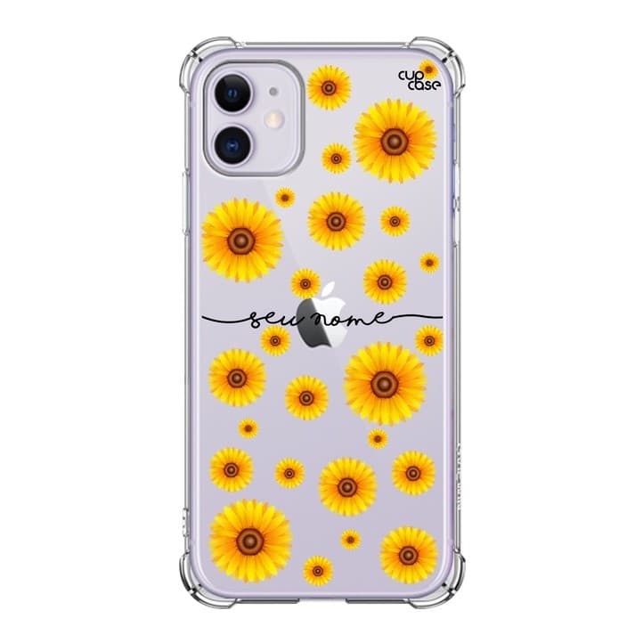 Capa Capinha de Celular Personalizada Girassol com nome