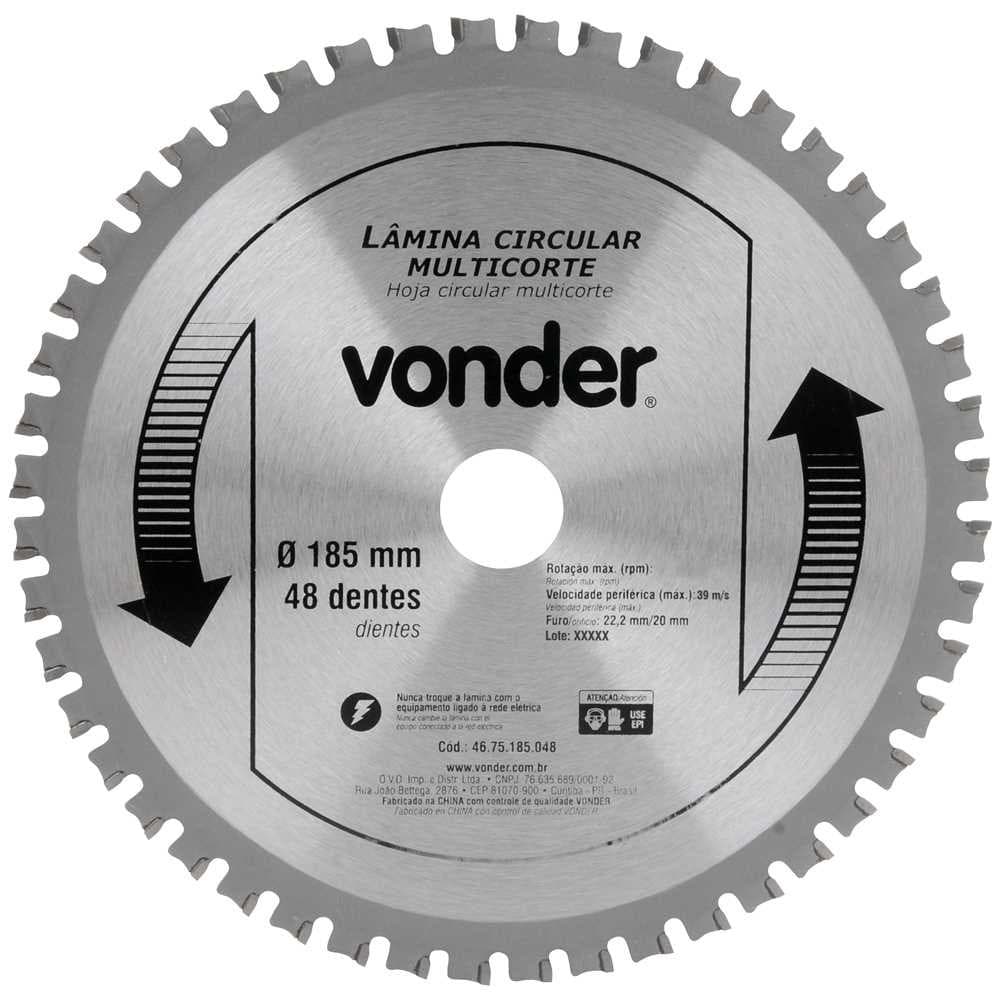 Lamina Circular Multicorte 185X1.1X1.6X48D Vonder