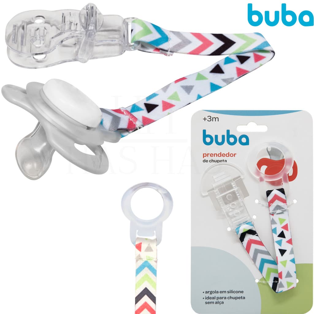 Prendedor de Chupeta Buba Com Anel Adaptador de Silicone Serve Avent MAM Chupetas Sem Alça Shapes