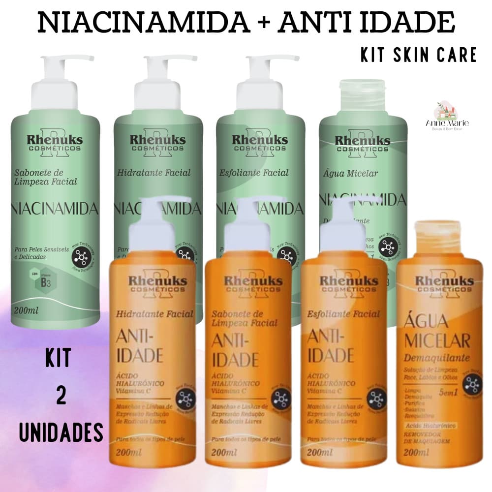 KIT DE SKIN CARE ANTI IDADE + NIACINAMIDA RHENUKS