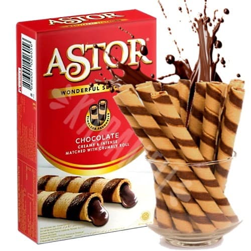 Rolinhos Wafer Recheio Sabor Chocolate Astor - Importado