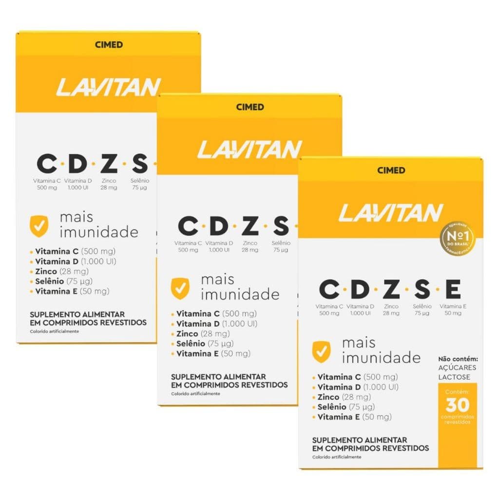 Kit 3 unidades Suplemento Alimentar Cimed Lavitan Vitaminas CDZSE 30 comprimidos