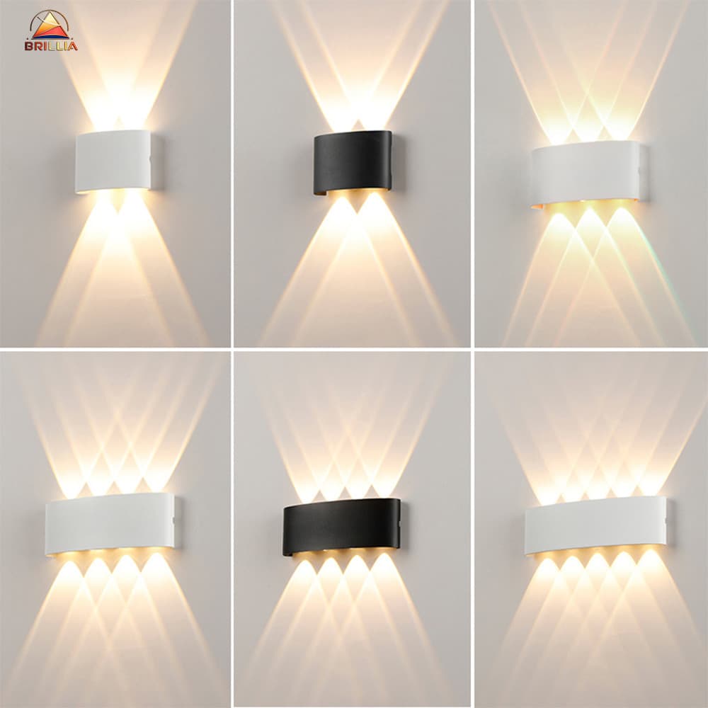 Arandela LED Meia Lua de Parede Luminária Fachos  4w 6w 8w 10w Branco Ou Preta Branco Quente Bivolt