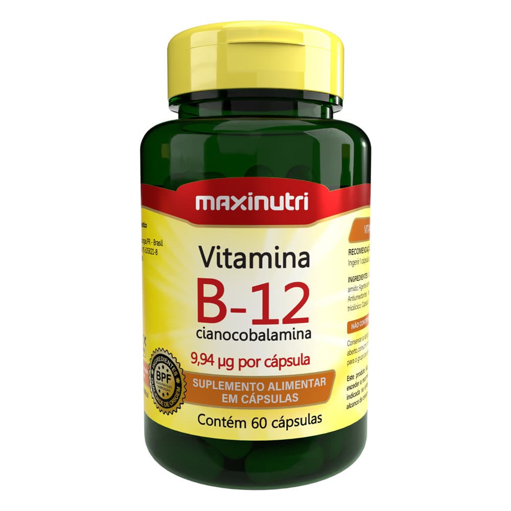 Vitamina B12 100% IDR 60 Cápsulas Maxinutri