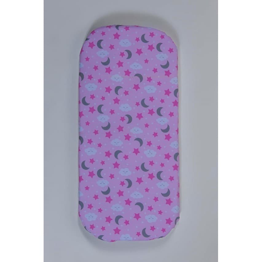 Colchonete Para Carrinho de Bebe Estrelinha Rosa e Cinza Céu com Espuma densidade 16 Colchao