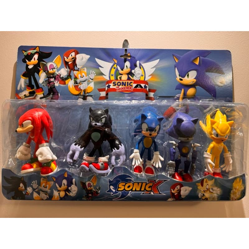 Kit Cartelado Sonic completo 5 bonecos Grandes 15 cm infantil articulado Alta Qualidade Envio Imediato