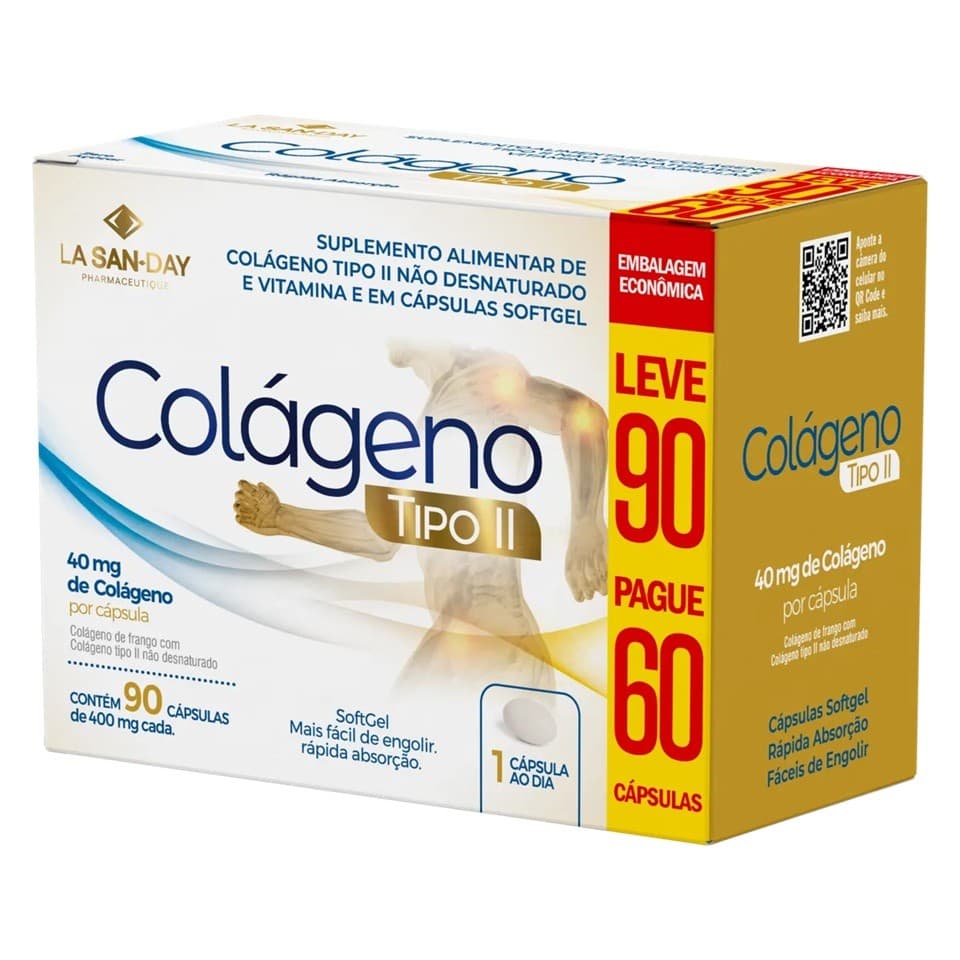 Vitamina Colágeno Tipo 2 Suplemento 90 Cápsulas - La San Day