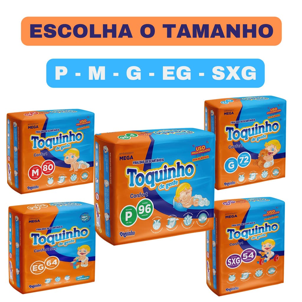 Fralda Descartável Toquinho ConfortSec Super - Todos os tamanhos