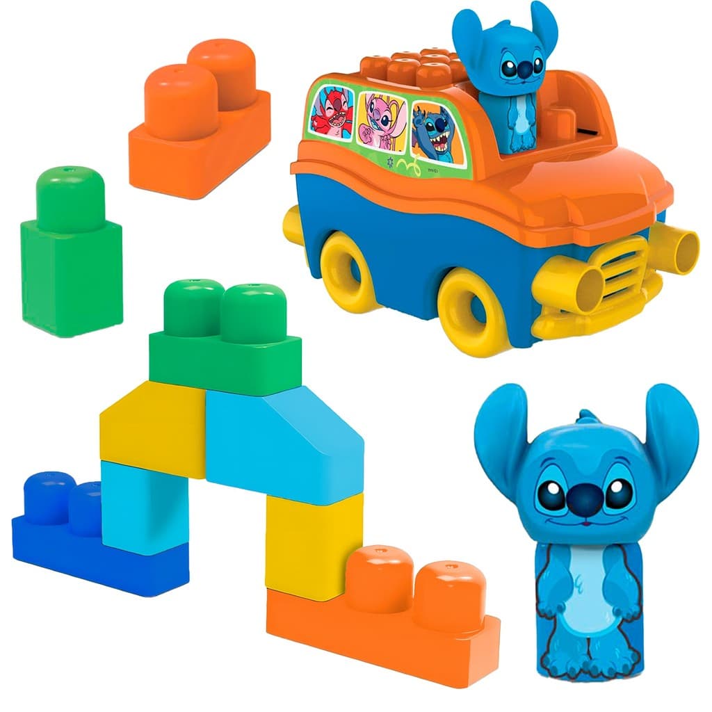 Blocos Mágicos Van Do Stitch Disney Brinquedo Educativo Com Figura E Peças Grandes - Elka Brinquedos