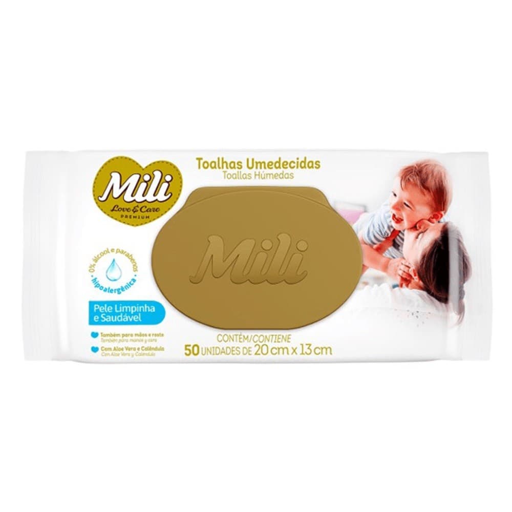 Lenços Umedecidos Love Care Premium 50 Unid - Mili