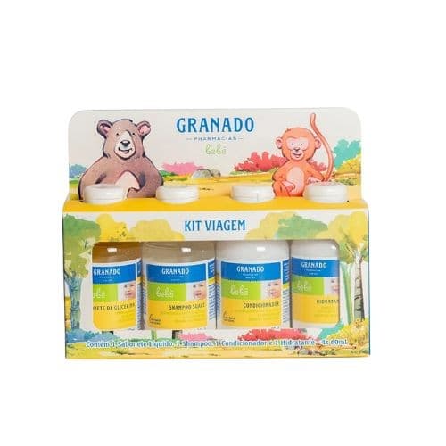 Kit Viagem Granado Bebê Shampoo + Condicionador + Hidratante + Sabonete Líquido 4x60ml