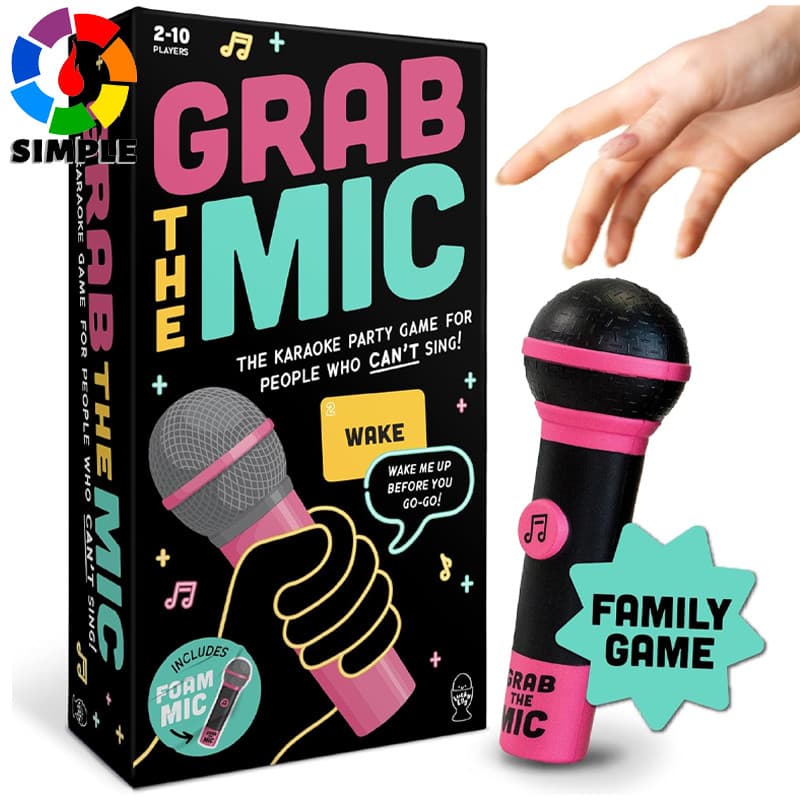 Lucky Egg Exciting Grab The Mic - The Family Karaoke Game 8+ Year Olds, 2-10 Players - Board Game