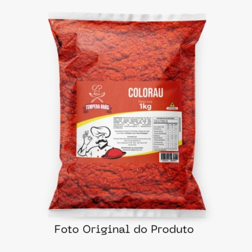 Colorau / Colorífico pacote 2kg Linha Premium Tempera Brás Rei dos Temperos Rei dos Temperos