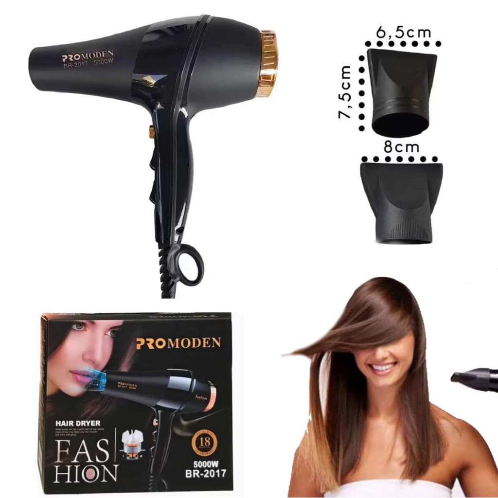 Secador de cabelo 5000w Profissional Pomoden 2 velocidades Quente e Frio