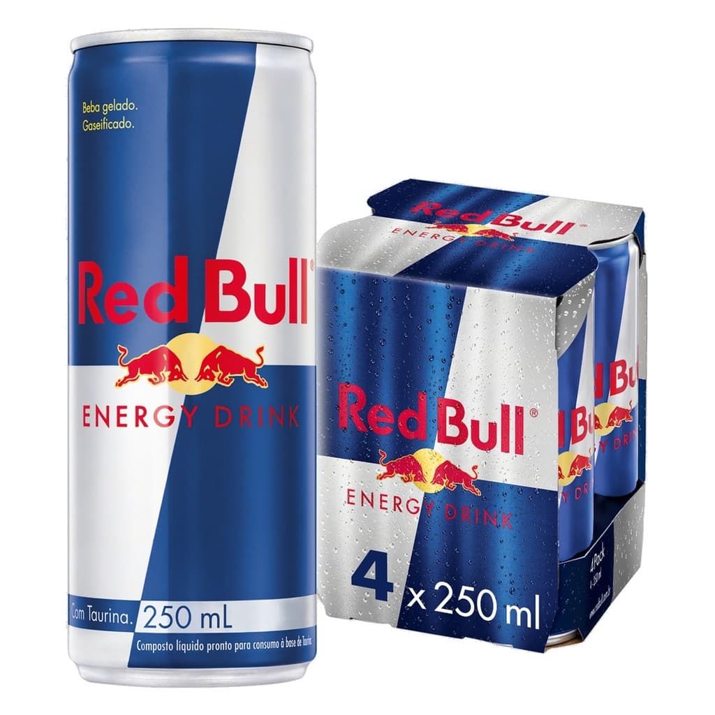Energético Red Bull Tradicional Em Lata 4 Unidades 250ml
