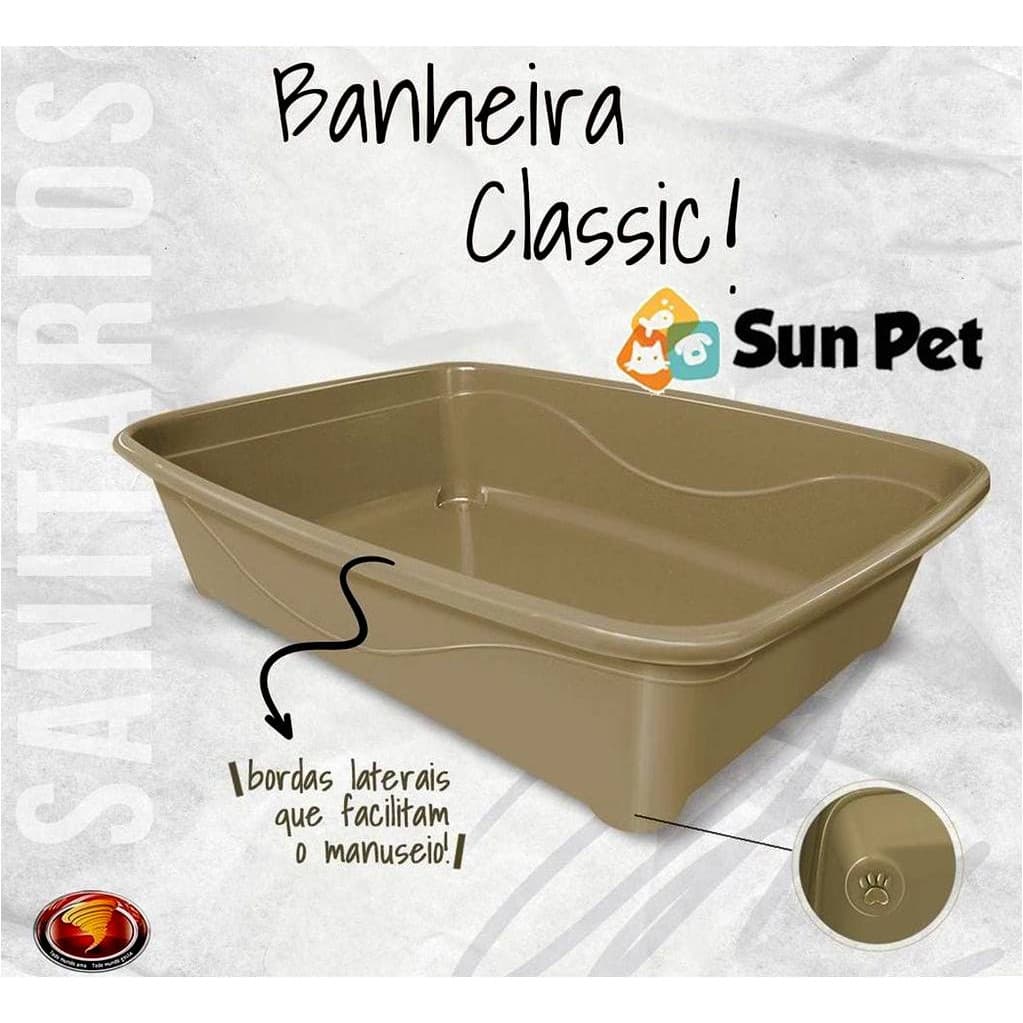 Caixa de Areia Sanitária Higiênica Pet Bandeja Gato Classic