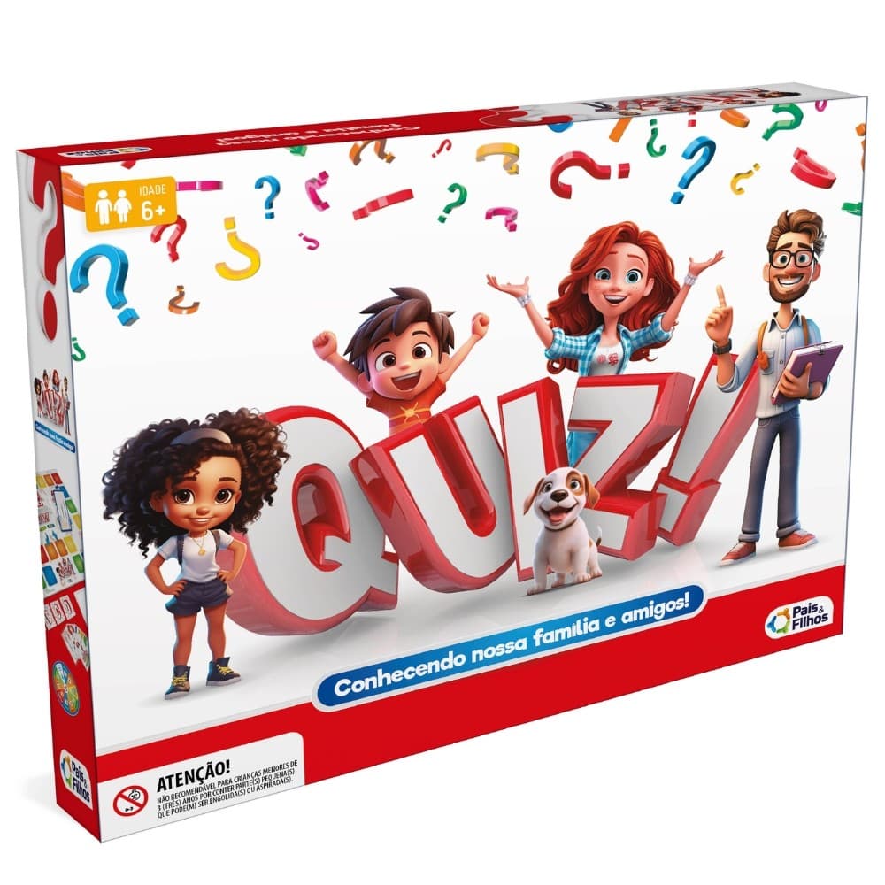 JOGO DE TABULEIRO QUIZ! PAIS E FILHOS BRINQUEDO MESA PERGUNTADOS STOP CARTA TRAVA LETRA ABC FAMÍLIA