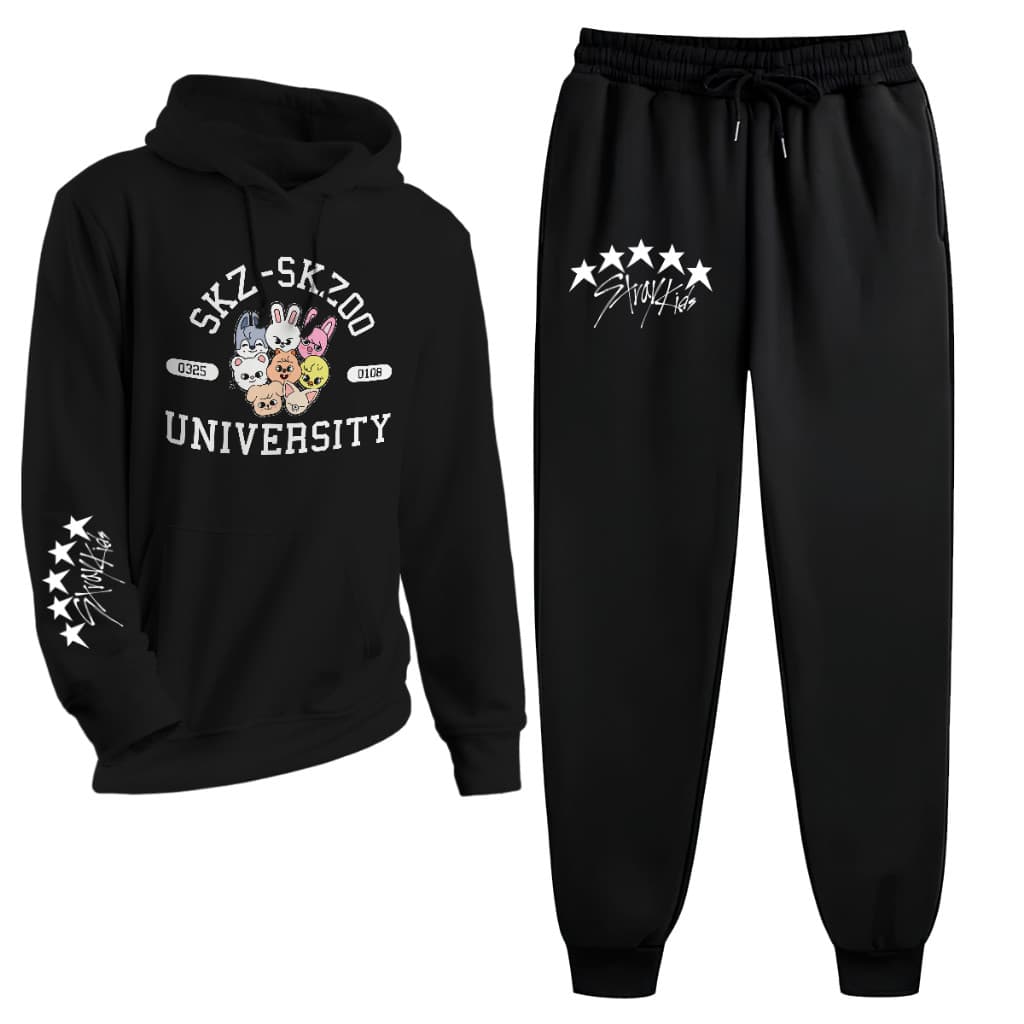 Kit Conjunto Moletom Stray Kids Grupo Kpop Chibli Skz Streetwear Unissex