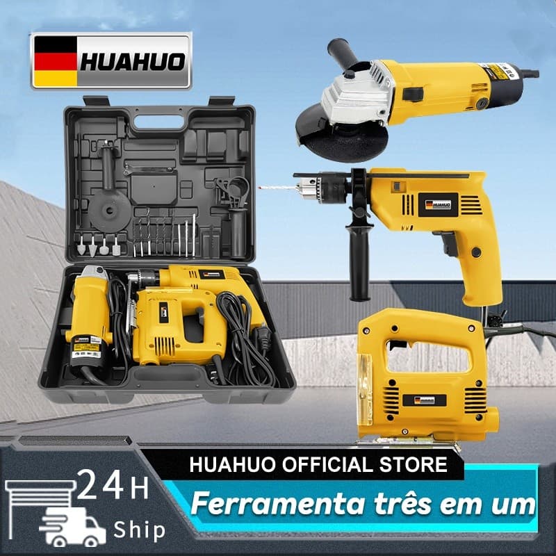 Kit Furadeira / Parafusadeira E Lixadeira / Serra Tico Tico  Com  E Maleta de Transporte.