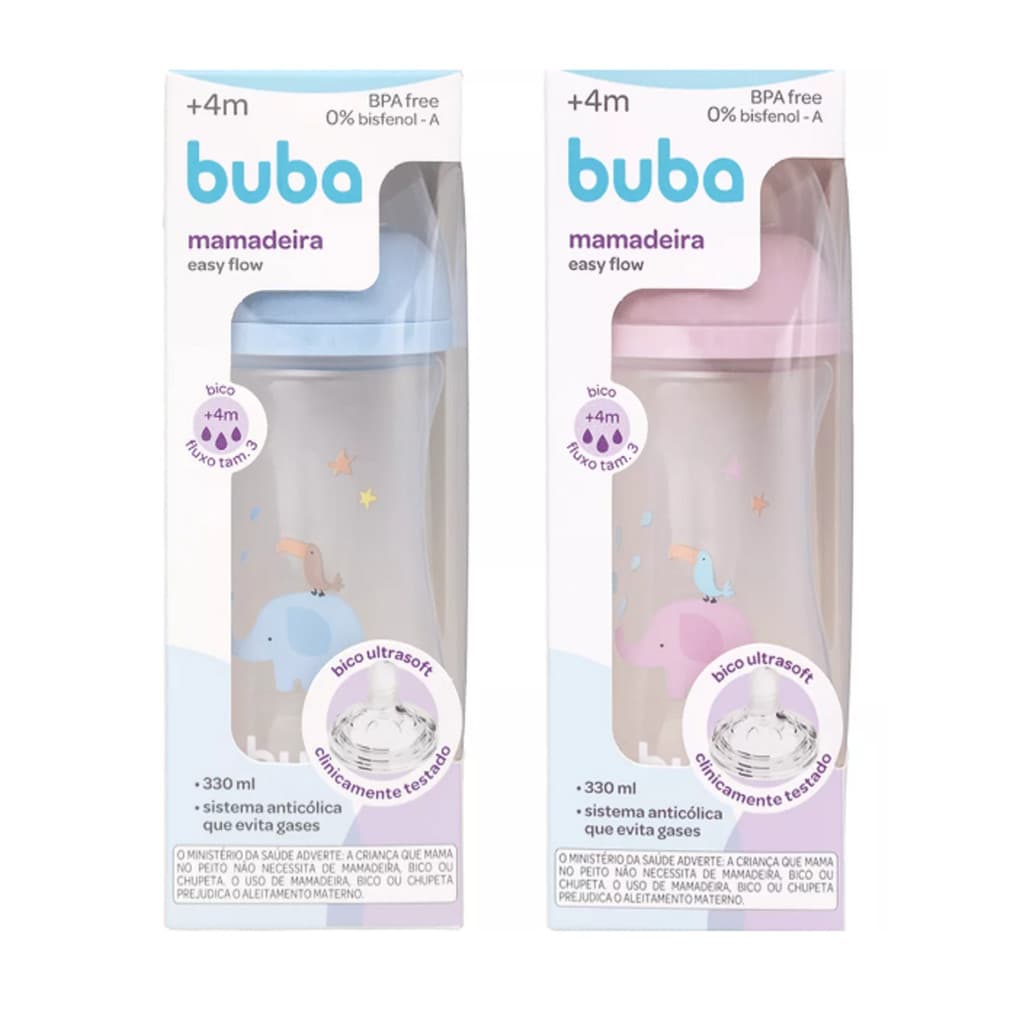 MAMADEIRA  ANTICÓLICA EASY FLOW ELEFANTE  330ML BUBA