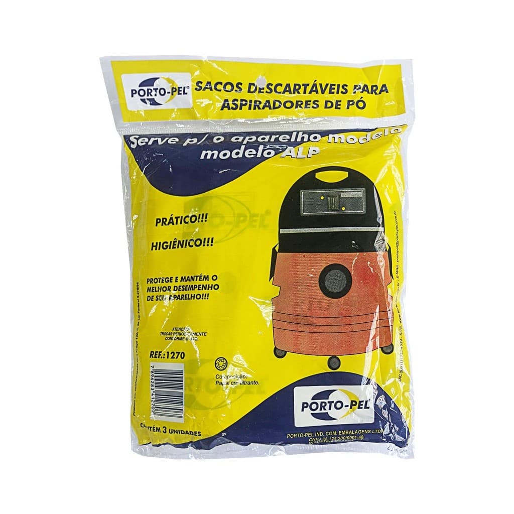 Saco Descartável Para Aspirador De Pó Lavor Wash Compact Com 3 Unidades