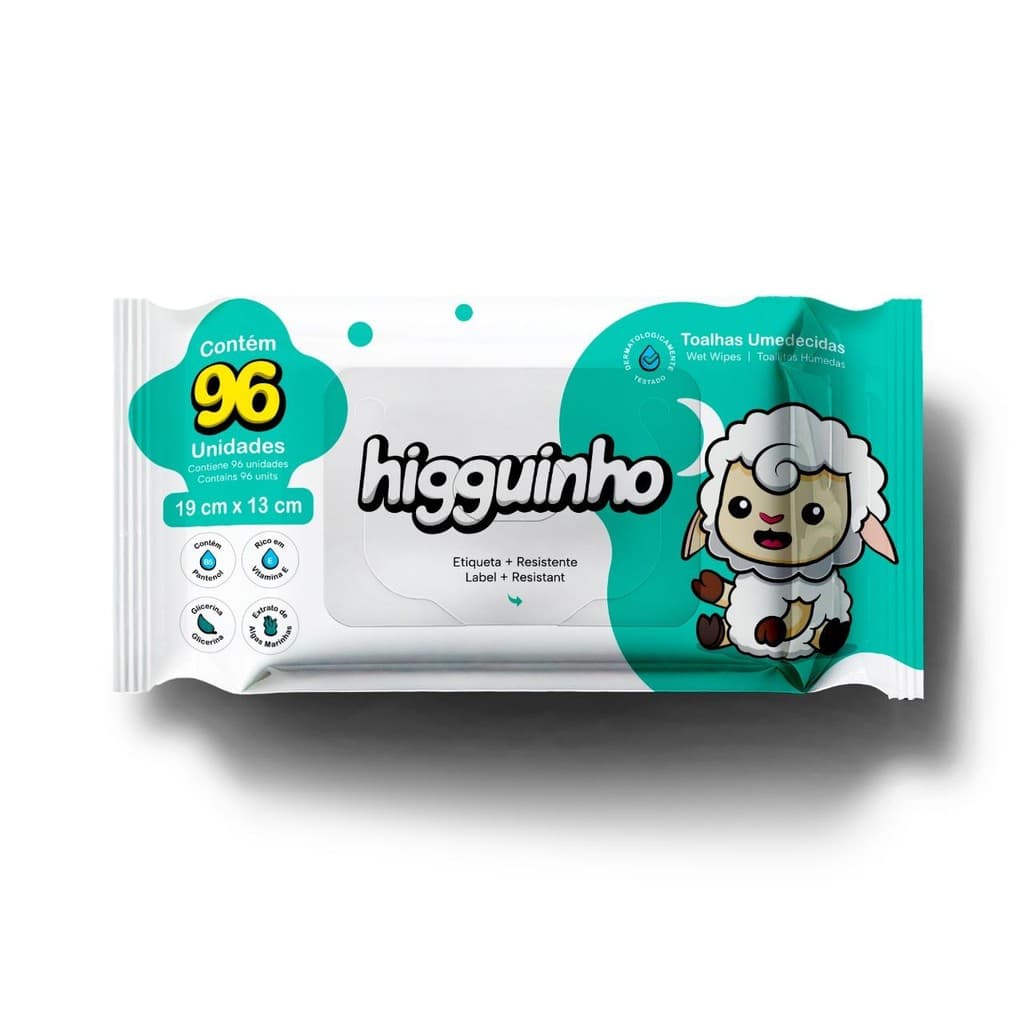 Toalha Lenço Umedecido Higguinho 96un