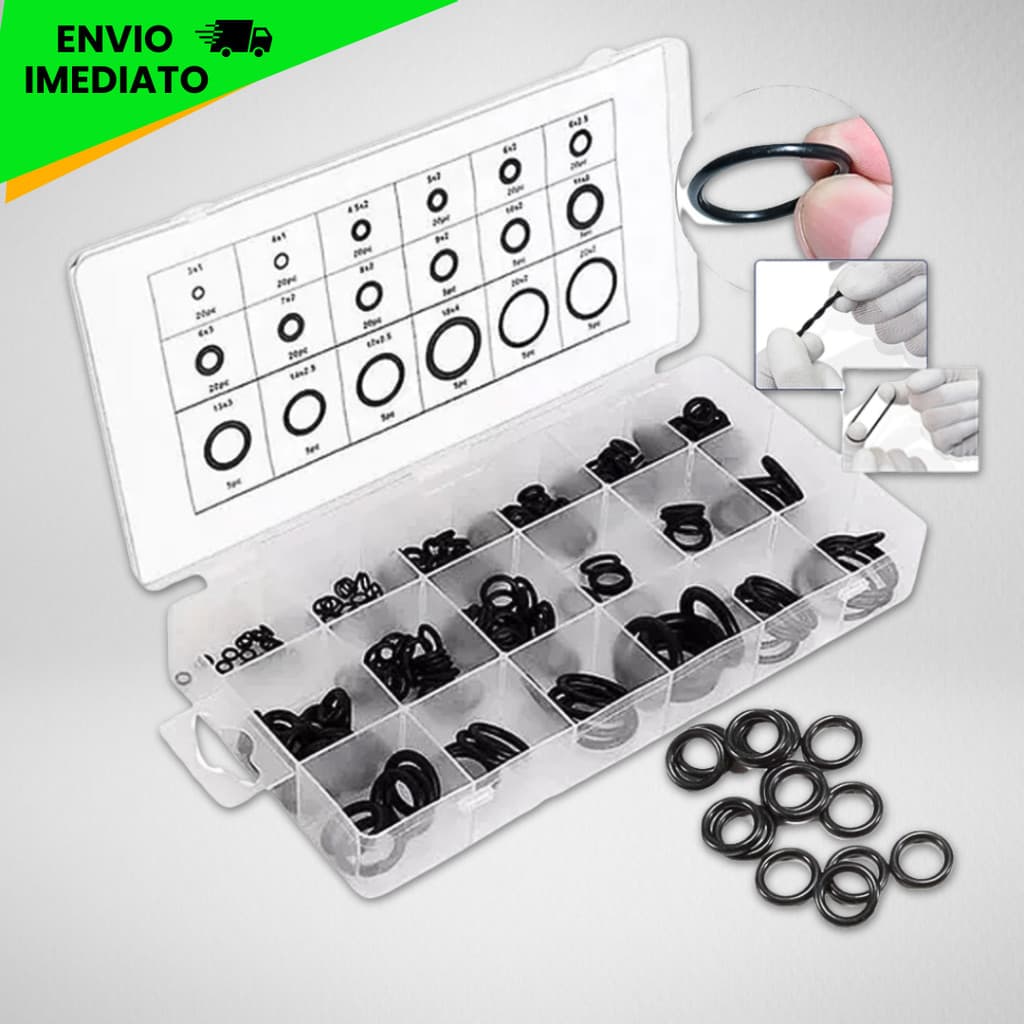 225 Peças Anel Oring De Vedação Borracha Kit Completo Anel De Borracha Nitrílica Torneira 1745