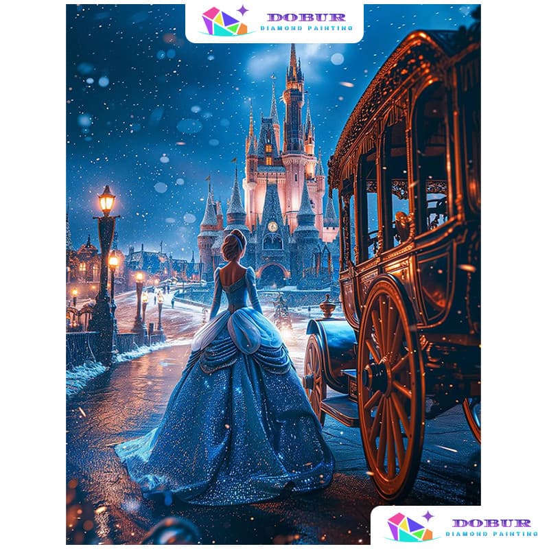 DOBUR | Conjunto De Pintura Diamante Disney Princesa 5D DIY Redondo/Quadrado Completo Broca Lona Com Número Artesanato P