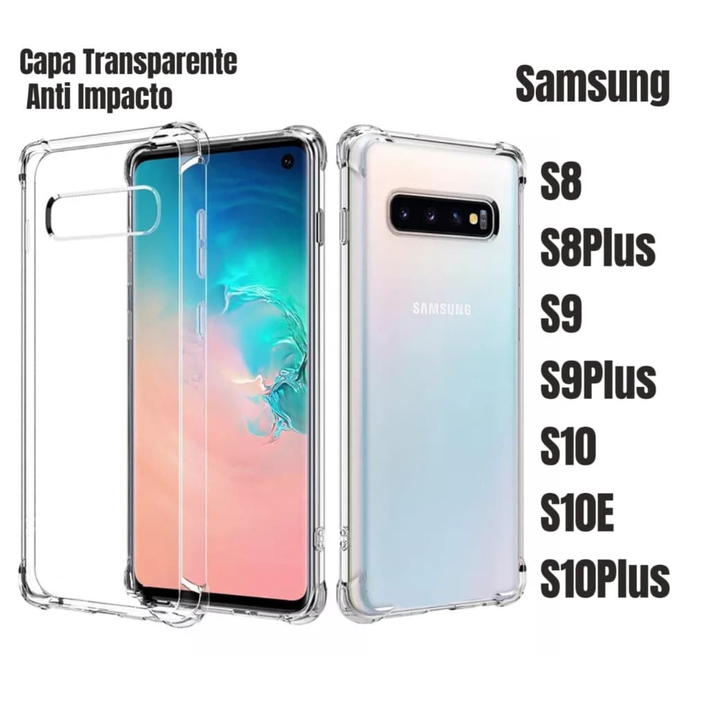 Capa Capinha Transparente Anti Impacto  Tpu Para Samsung Galaxy S8 S8Plus S9 S9Plus S10 S10E S10Plus