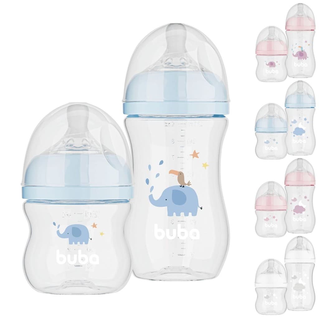 Kit 2 Mamadeiras Buba Easy Flow Anticólica 120ml e 270ml