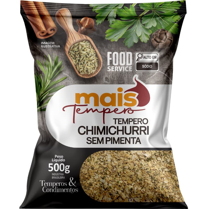 CHIMICHURRI SEM PIMENTA 1kg, LINHA PREMIUM DE 1kg - MAIS TEMPERO Marca Oficial Mais Tempero